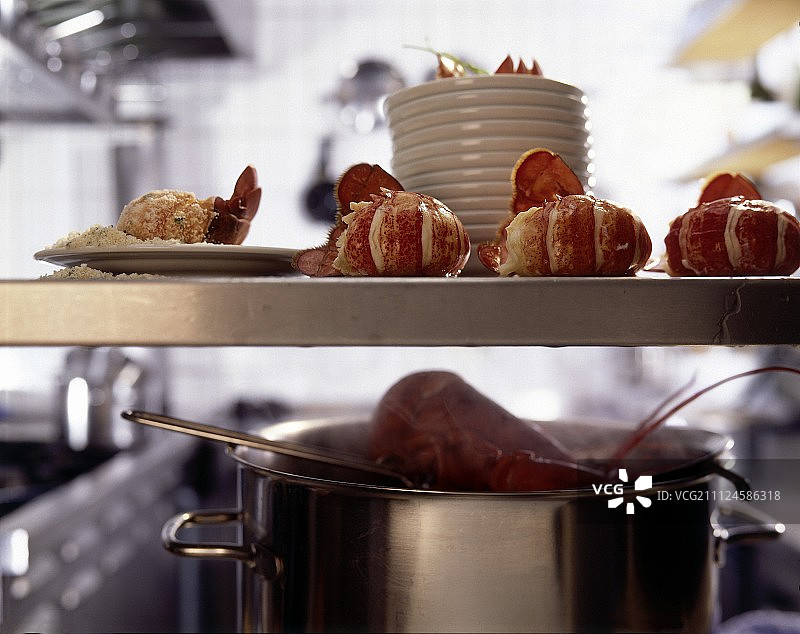 煮熟的龙虾特写图片素材