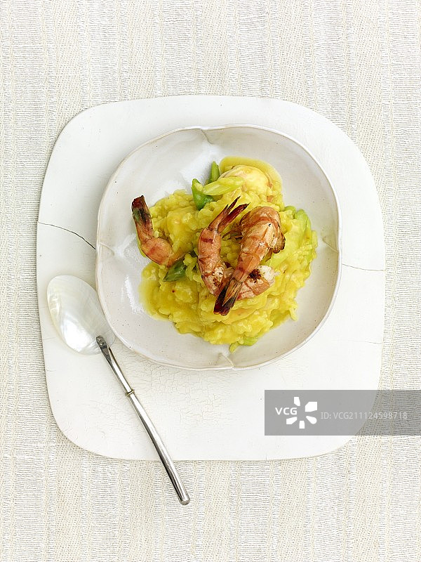 盘中大虾Paella图片素材