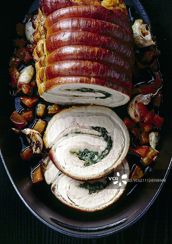 菠菜番茄小牛肉卷图片素材