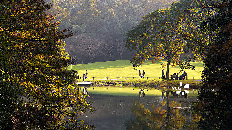 杭州秋天的太子湾公园图片素材