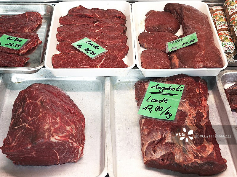 带价格标签的生马肉图片素材