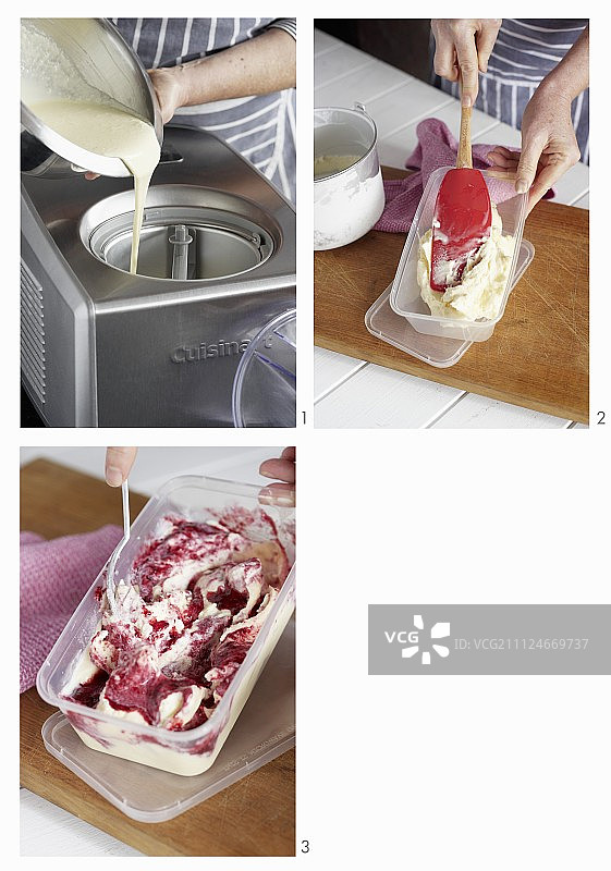 制作浆果酸奶油冰淇淋图片素材