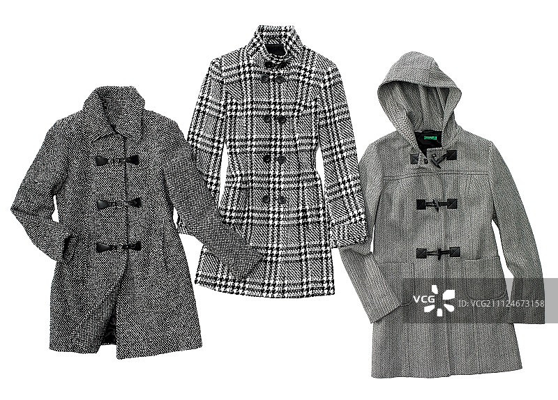 白色背景上的灰黑色外套图片素材