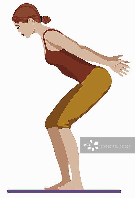女子进行背部和臀部锻炼插画图片素材