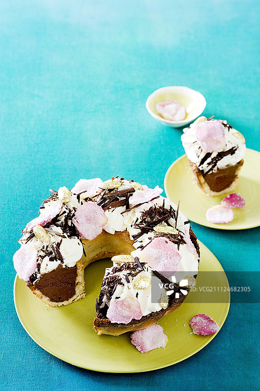 盘子里的巧克力派，英格兰图片素材
