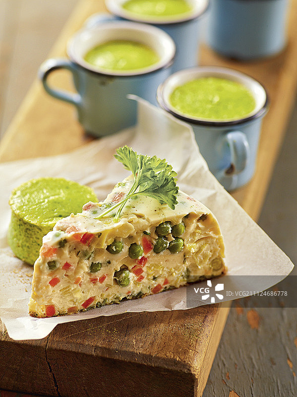 法国西兰花法式烘饼蔬菜冻糕图片素材