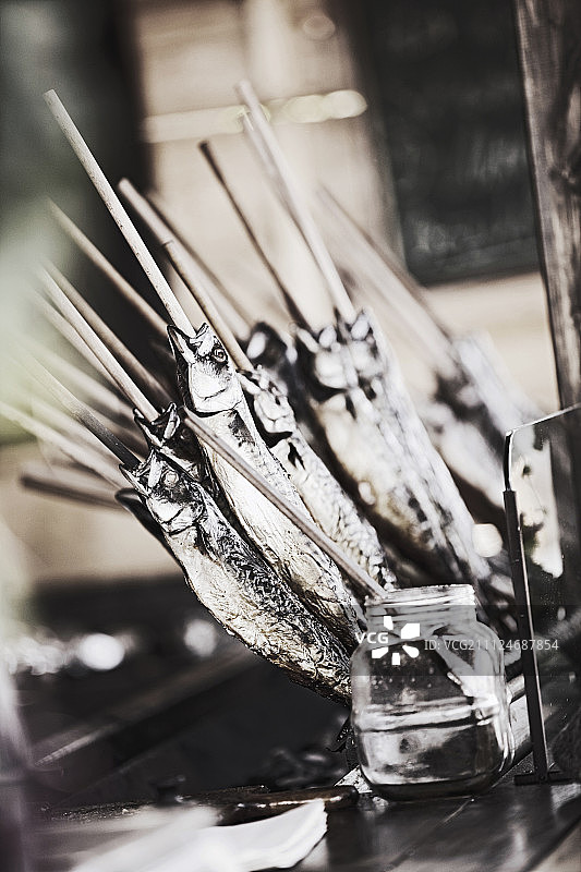 巴伐利亚烤鱼特写图片素材