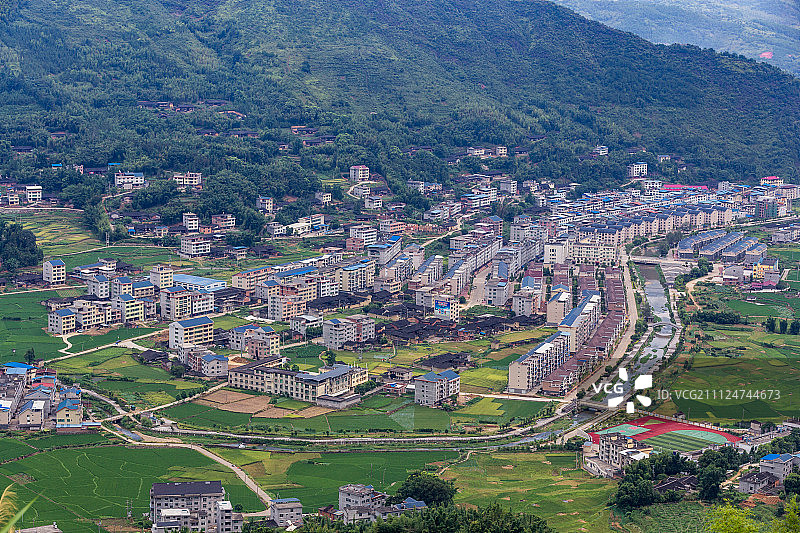 福建省三明市联合乡城镇风貌图片素材