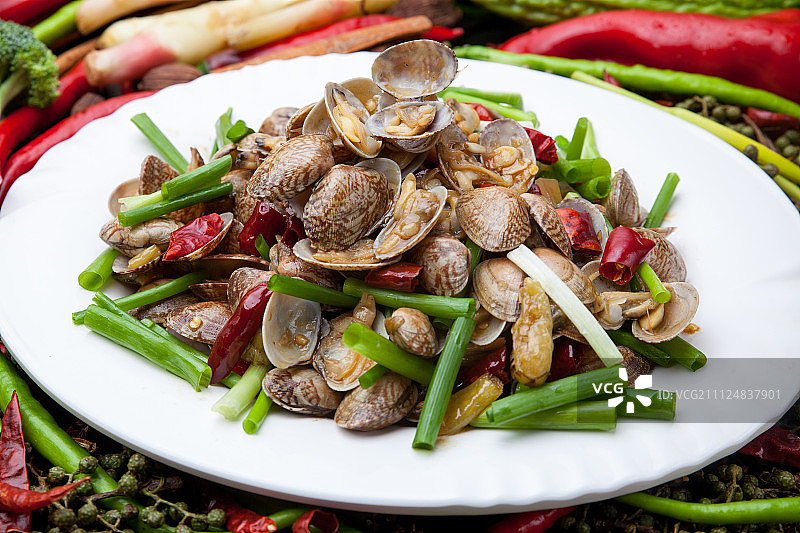 辣炒花蛤图片素材