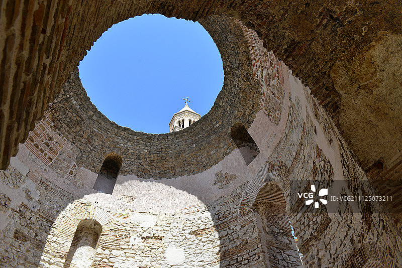 克罗地亚斯普利特戴克里先宫圆形大厅拱顶图片素材