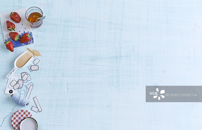 自制果酱的配料和用具图片素材