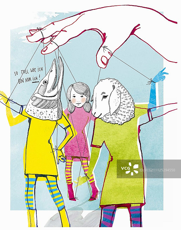 人物玩偶角色扮演插画图片素材