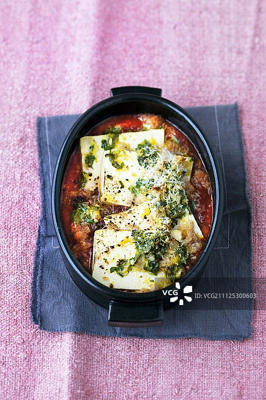 番茄酱香草柠檬豆腐图片素材