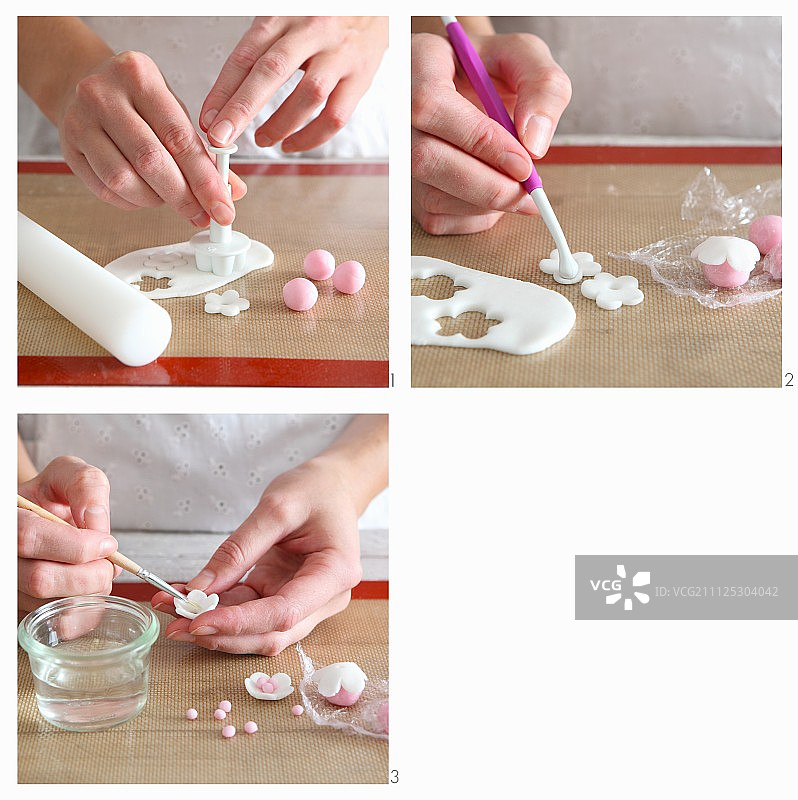 制作中的翻糖花图片素材