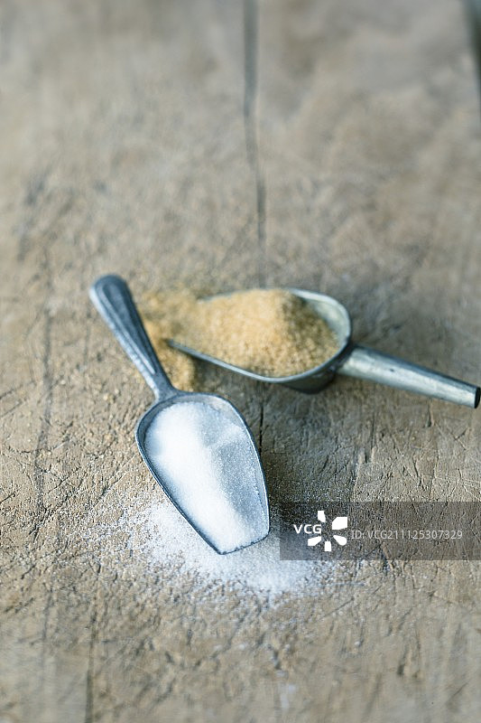 白砂糖和红糖图片素材