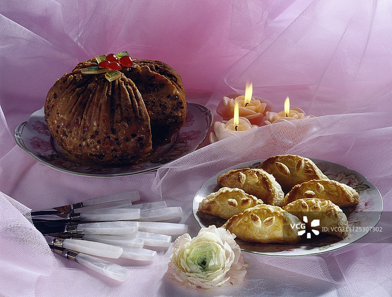 圣诞布丁和肉馅饼图片素材