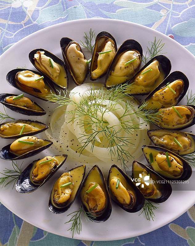 贻贝茴香沙拉图片素材