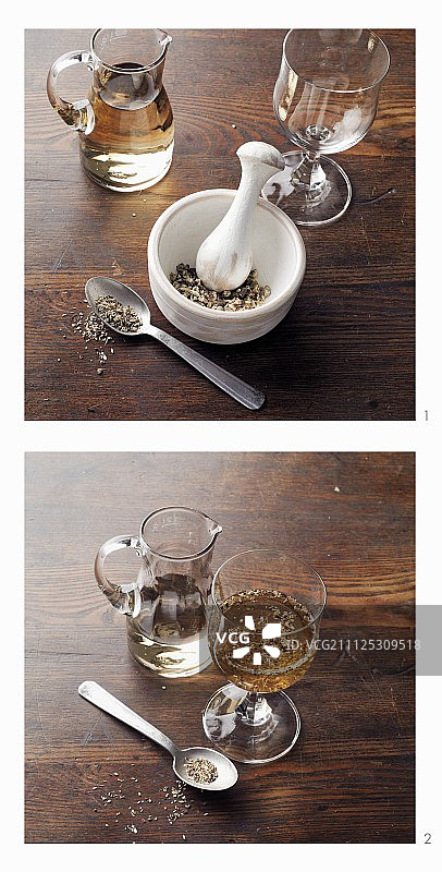 按照希尔德加德·冯·宾根的方法酿制茴芹葡萄酒图片素材