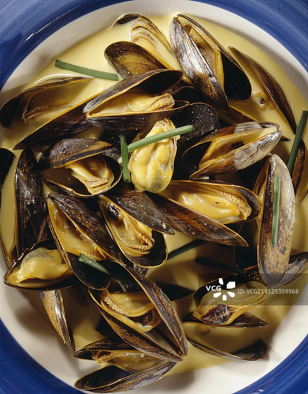 贻贝藏红花汤图片素材