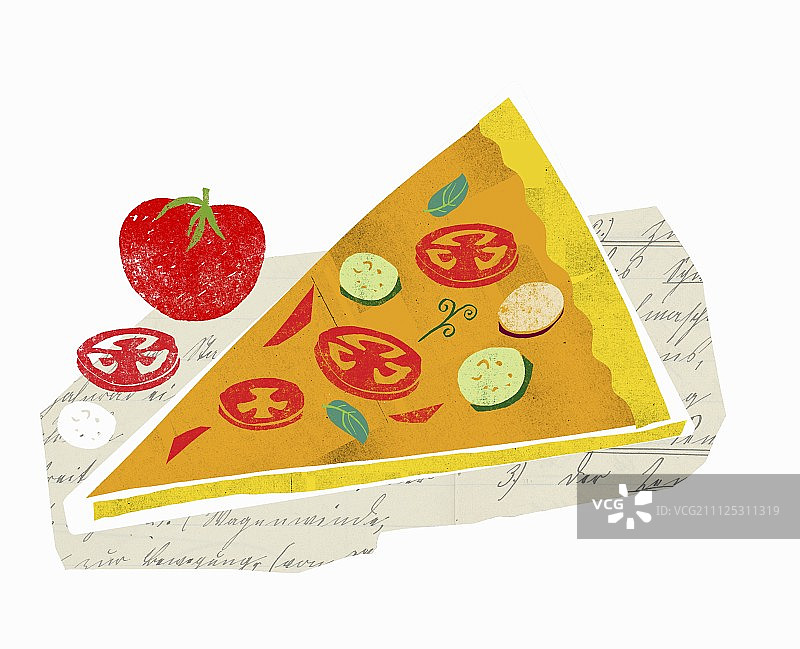 蔬菜披萨（插图）图片素材