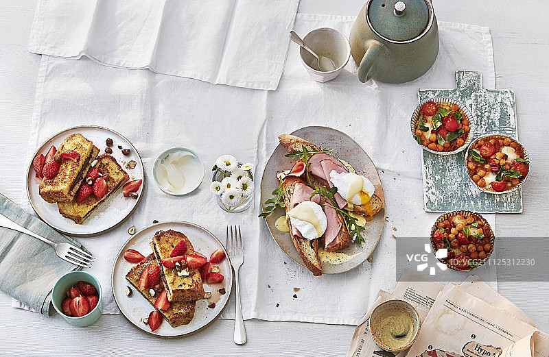 甜味和咸味早午餐图片素材