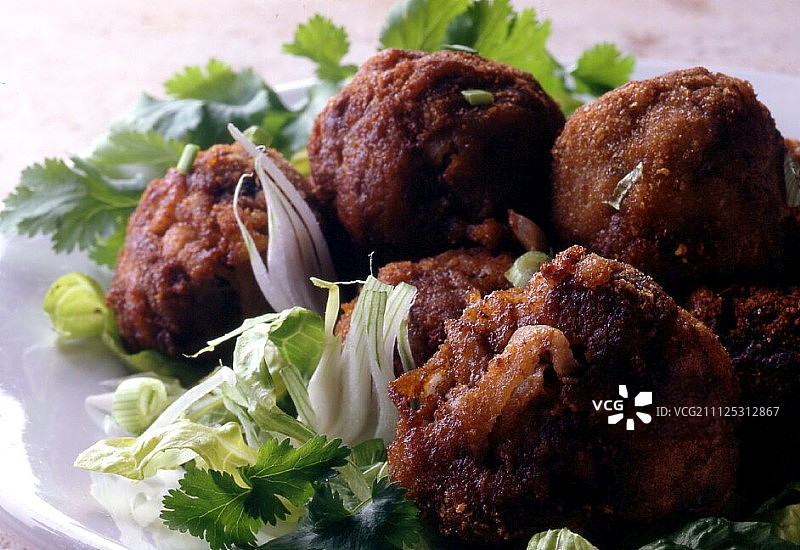 薄荷香菜肉丸图片素材