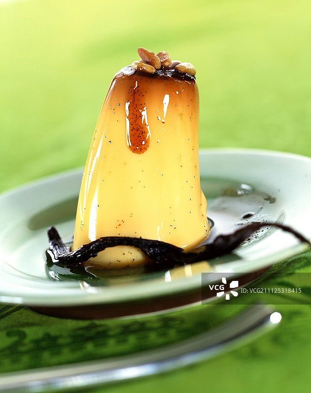 香草味焦糖布丁图片素材