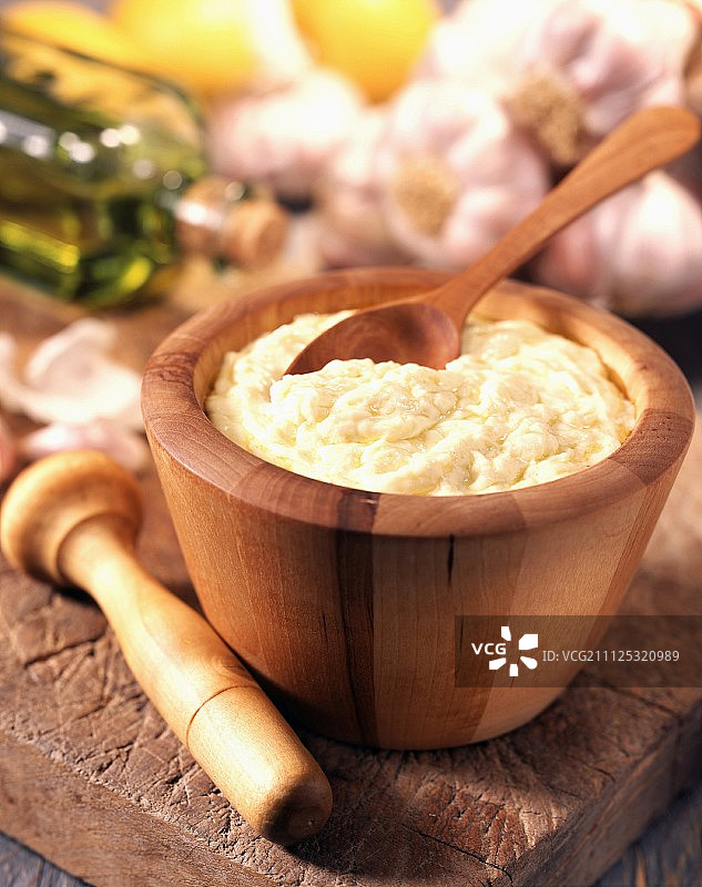 蒜泥蛋黄酱图片素材