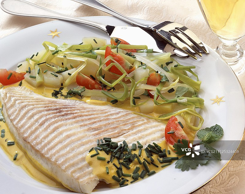 蔬菜多宝鱼图片素材