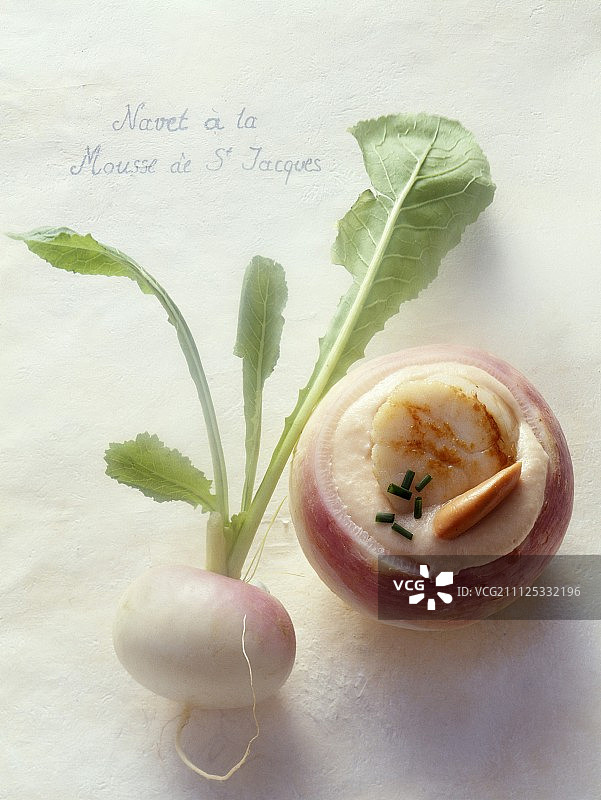 扇贝慕斯酿萝卜图片素材