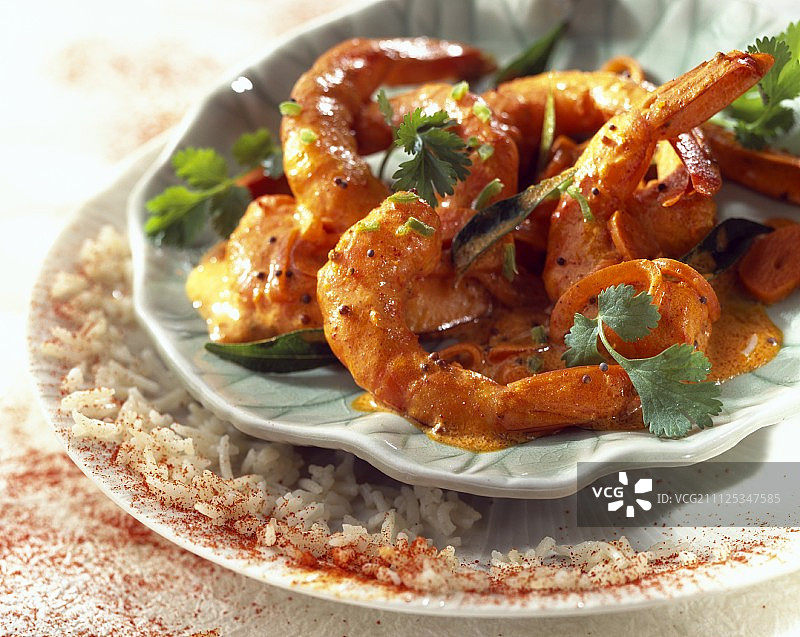 鲜虾椰奶咖喱（主题：印度特色美食）图片素材