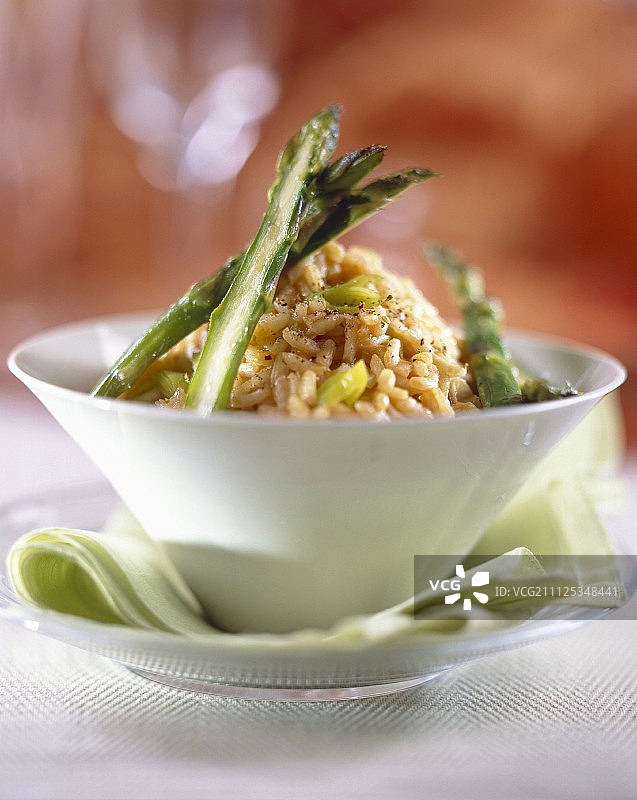 芦笋尖龙虾浓汤烩饭图片素材