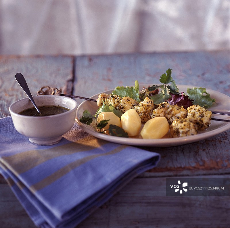 鱼肉串图片素材