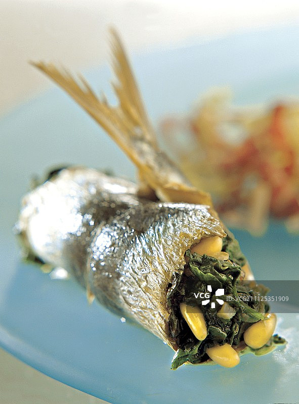 沙丁鱼菠菜卷图片素材