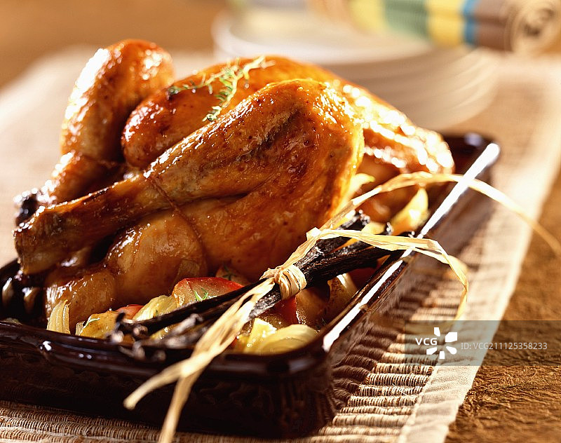 百里香香草风味鸡肉图片素材
