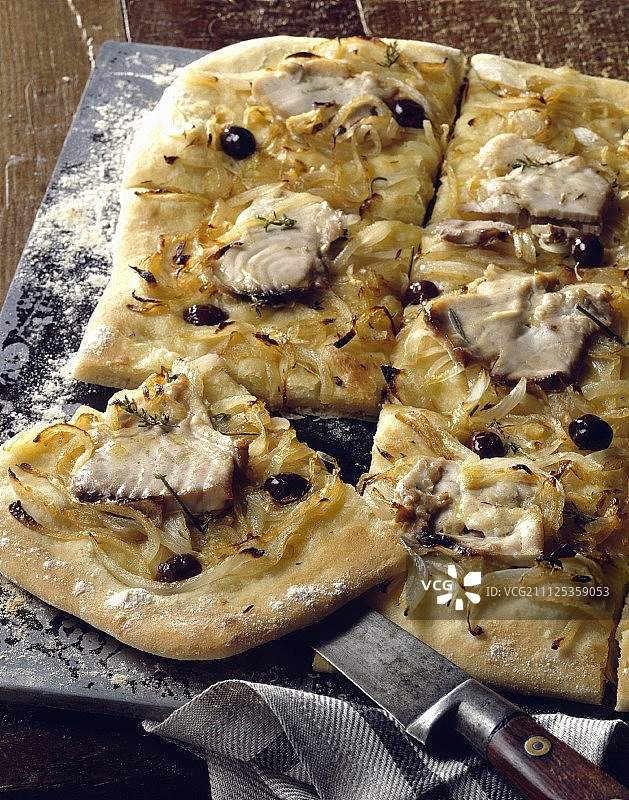 金枪鱼比萨图片素材