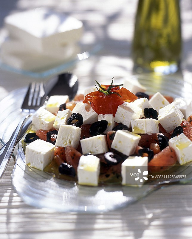 希腊橄榄羊乳酪沙拉图片素材