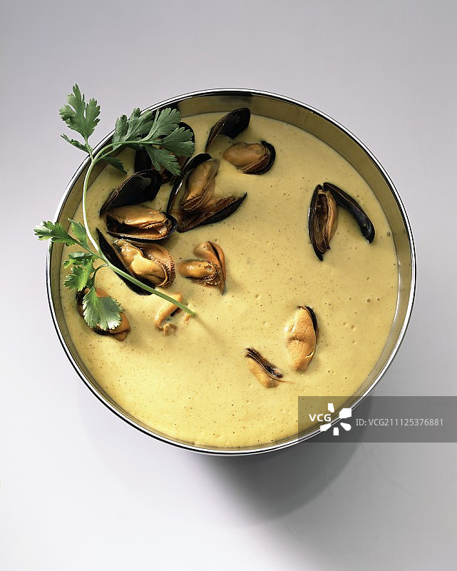 贻贝咖喱酱图片素材