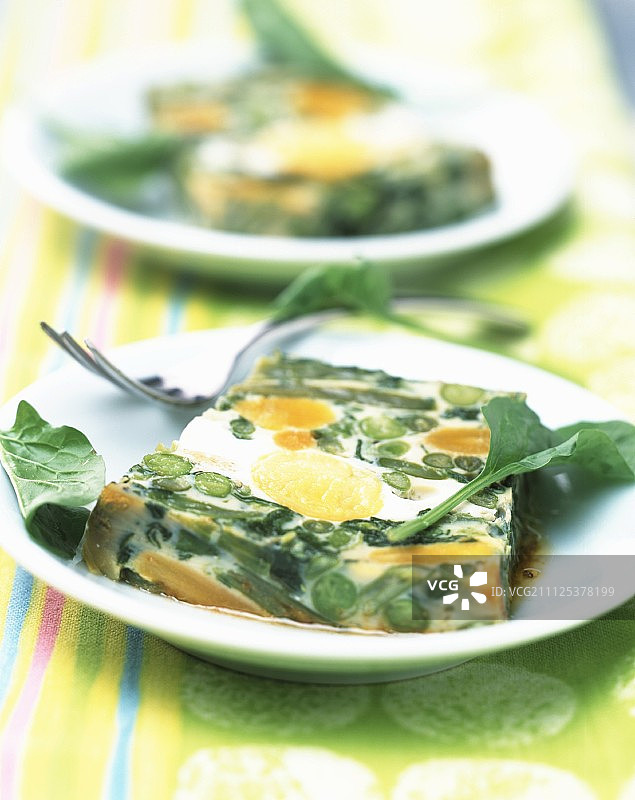 蔬菜鸡蛋冻糕（主题：快餐/鸡蛋）图片素材