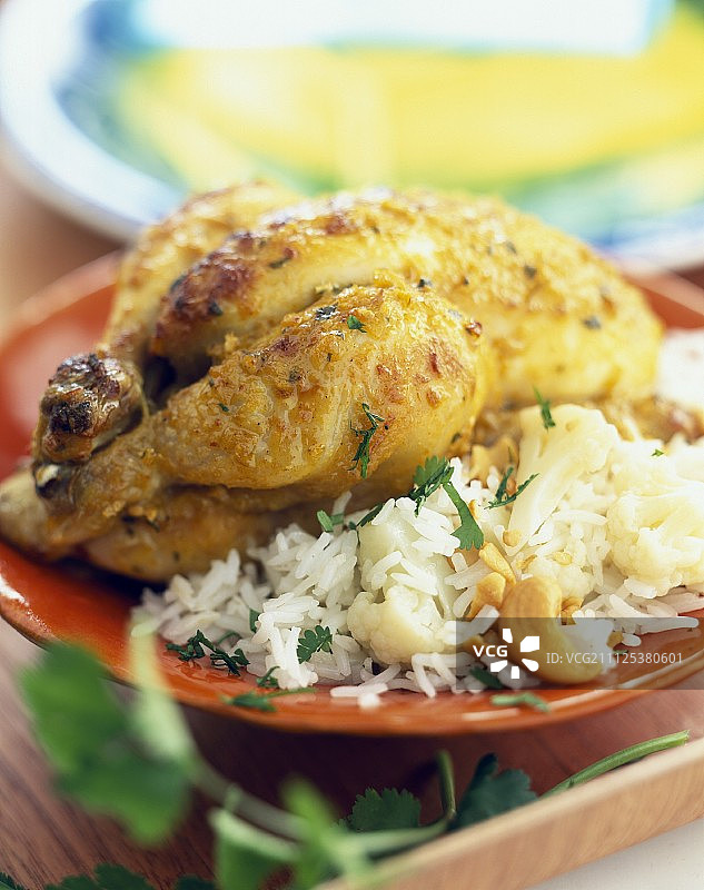 烤唐杜里小公鸡图片素材