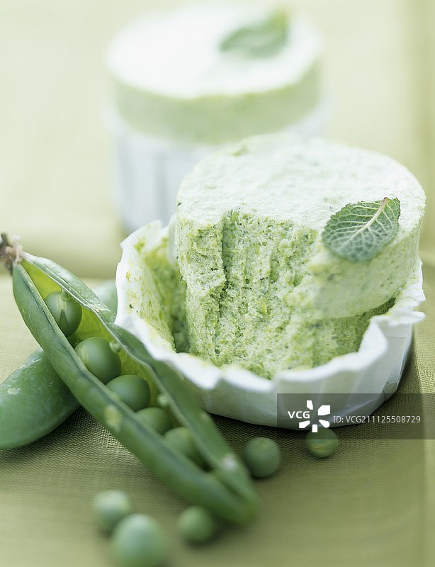 豌豆薄荷舒芙蕾图片素材