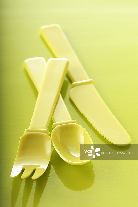 塑料刀、叉和勺图片素材