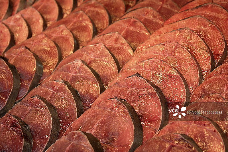 金枪鱼排摊位图片素材