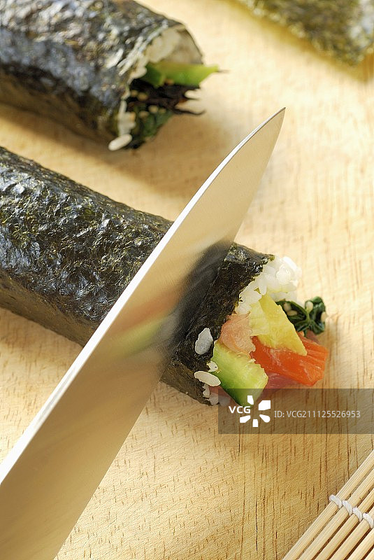 切割太卷寿司图片素材