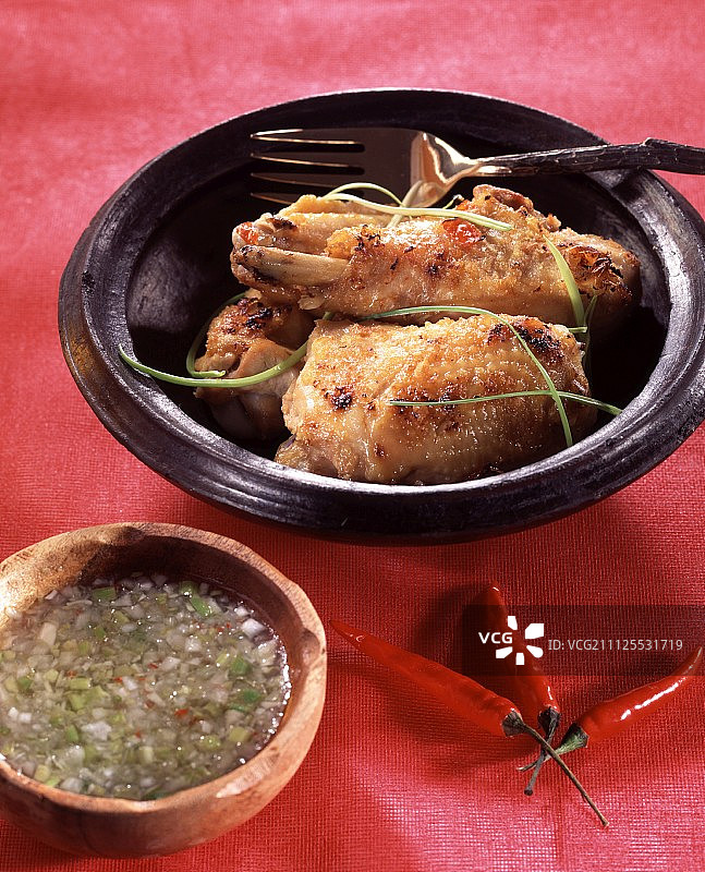 克里奥尔风味烤鸡图片素材