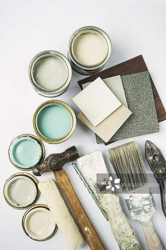 各式DIY颜料和工具图片素材