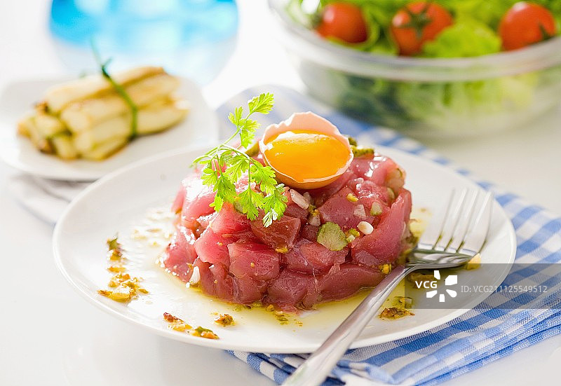 开心果红金枪鱼鞑靼图片素材