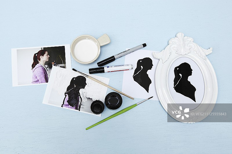 制作剪纸轮廓的说明和工艺材料图片素材