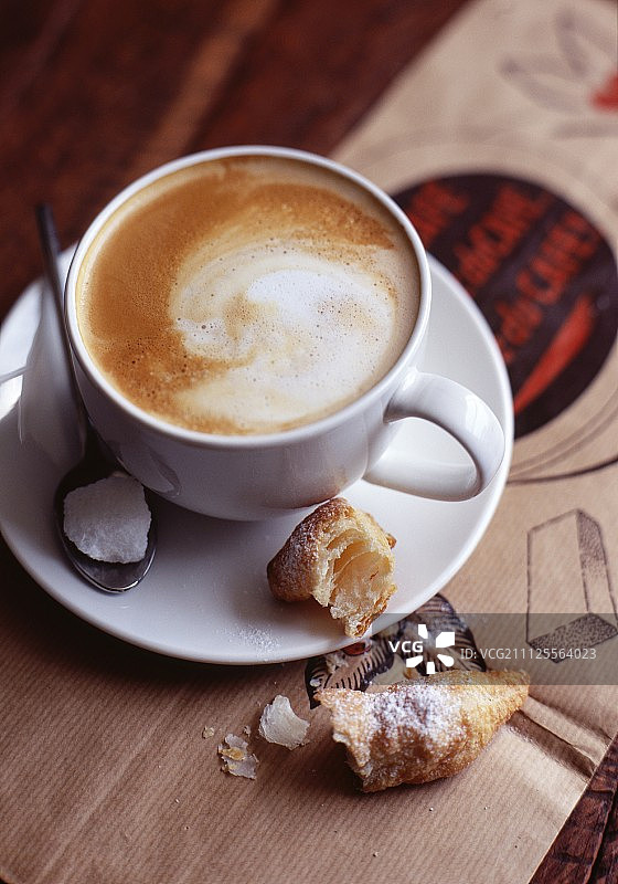 一杯白咖啡图片素材