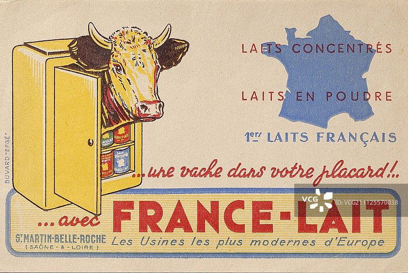 老式“法国-牛奶”插画图片素材